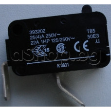 Микроключ snap-in Atmor KW3A-25(10)A,25(4)А/250VAC,НО,AMP=2x 6.3мм за бойлер,Tesy Geyser Sink