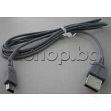 USB-кабел А-мъжко(нормално) към B-мъжко 5-извода (мини) 1.8м,за цифрови фотоапарати, SONY / Olympus