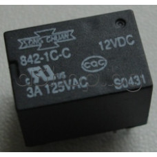 Реле DC12V/700om,125VAC/30VDC/3A,15x10x11mm,1-конт.гр.(НО/НЗ),6-изв.растер-2.5мм