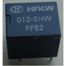 Реле-електромагнитно DC12V/144om,14VDC/2x6A(2x20A-2min),H14xB12.3xL15.5mm,2-к.гр.(НО),5-изв.растер-5мм,HFKW-012-SHW