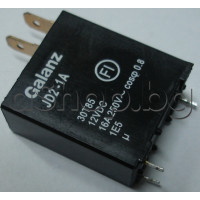 Реле-електромагнитно JD2-серия 12VDC/275om,250VAC/30VDC/16A,1-КГ(НО/NO),4-изв.+2x4.68mm 11.5x23xH26/35mm,Galanz JD2-1A