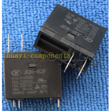 Реле-електромагнитно DC12V/260om,240VAC/16A,H24x29x12.6mm,1-к.гр.(НО),4-изв.+2каб.об.4.68мм.растер-7.5мм,JQX-62F-type