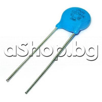 Варистор d11x4mm/0.4W,±10%,Unom=~280V/Umax=-390V,710V(25A),Син 10D391 K