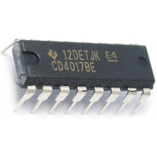 CMOS-IC,Synchronous Decimal Up Counter with Decimal Decoder,16-DIP ,Texas Instruments CD4017BE
