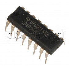 CMOS-IC ,8-Bit Shift Register With Output Latch,16-DIP,CD4094BE Texas Instruments