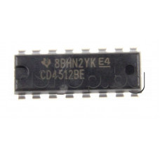 CMOS-IC ,8 to 1-Chan.Data Selector,Multiplexor with Enable,16-DIP ,TI CD4512BP