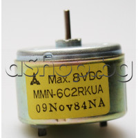 Електродвигател d34x25mm,ос d2x8.5mm,MMN-6C2RKUA,DC 8V-right ,Max.8V DC(за пренавиване),Matsushita