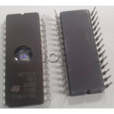 IC-CMOS,Eeprom UV(с прозорче),512K,64kx8 Bit,100nS,28-DIP,M27C512-10F1L  STMicroelectronics