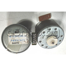 Електродвигател DC 9V,десен-малък,d33x25mm,2400rpm,ос d2x8mm,двускоростен,Sanyo R-S57379-1,70227A7K