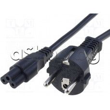 Захранващ кабел към адаптора за Notebooks-тройка(мики-маус),1.8м-черен-прав,3x0.75mm2