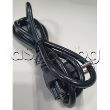 Захранващ кабел към адаптора за прен.компютър-тройка(мики-маус),1.8м-черен ъглов-щепсел,3x0.75mm2