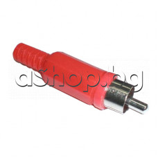 Мъжки чинч-RCA-червен,пластмасов със протектор за кабел