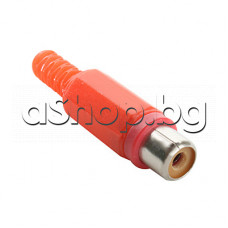 Женски чинч-RCA-червен,пластмасов със протектор за кабел