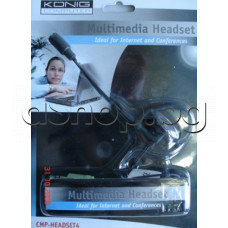 Стерео слушалки/открит тип-ушна мида с микрофон,2x3.5мм-стерео жак без регулат.на усилване,Koenig