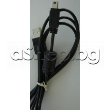 USB-кабел А-мъжко(норм.) към B-мъжко 5-изв.(мини) 1.8м,/за цифрова камера,Canon/...