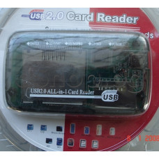 Четец за карти-памет SM/XD,SD/MMC,MS/MSPRO,CF/MD- вида,подържа USB 2.0,макс.трансфер 4.3MB/s