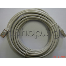 Патч кабел FTP/(RJ-45)прав- категория  5E,4-дв.26AWG,100MHz,сив-5м.