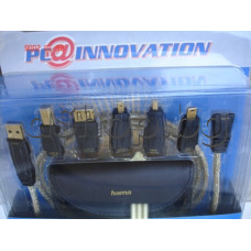 USB-универсален к-т адаптори-5бр.с удълж.кабел1.8м за цифрови фотоапарати и камери,Hama