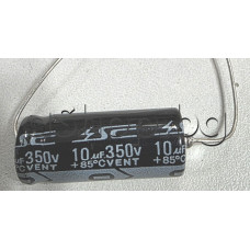 10uF/350V,Електролитен кондензатор аксиален,d10x25mm,-25...+85°C ,Vent