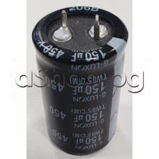 150uF/450V,Кондензатор електролитен радиален,тип G-Luxon,d26x41мм,+85°C,snap in