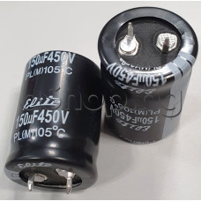 150uF/450V,Кондензатор електролитен радиален,тип GN(M),Nichicon, d30x26мм,+105°C,snap in