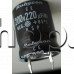 220uF/200V,Електролитен радиален тип-Rubycon,d20x25mm,+85°C,snap in