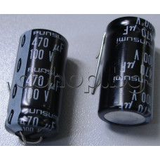 470uF/100V,Кондензатор електролитен радиален,тип PGS,Punsumi,d16x32mm,+85°C