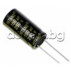 470uF/16V,Електролитен кондензатор радиален,тип EXR-Hitano,Low ESR ,100kHz ,d10x13mm,rm-5.0mm,-40...+105°C ,Hitano EXR471M16B