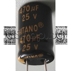 470uF/25V,Кондензатор електролитен радиален,тип EXR-Hitano,100kHz,d10x16mm,+105°C