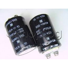 4700uF/40-46V,Електролитен комдензатор радиален,Тип KEA-II-10,d40x63mm ,+85°C,с болтчета на изводите