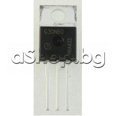 IGBT-N chan,600V,41A,30A(25°C),250W,Tf=93-419nS,TO-220AC,code: G30N60HS , Infineon SGP30N60 /SGP30N60HS