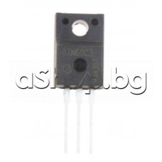 V-MOS-N-FET,Cool-MOS TM,650V,7.3A,32W,0.6om(4.6A),35-40nS,TO-220F,code: 07N60C3 Infineon SPA07N60C3