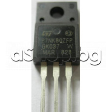 N-MOS-FET,800V,5.2A,30W,<1.8om(2.6A),12/20nS,zener prot.SuperMESH,TO-220F,P7NK80ZFP STM