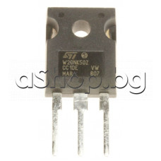 MOS-N-FET,SuperMESH,500V,20A,190W,<0.23om(8.5A),20nS,TO-247,code: W20NK50Z STM , STW20NK50Z