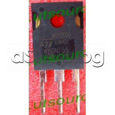 STripFET,55V,80A,300W,<0.0065om(40A),80nS,TO-247S,W80NF055-08/STM