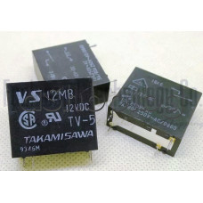 Реле-електромагнитно DC12V/215om,240VAC/10A,1-к.гр.(НО/НЗ),4-изв.за печ.монтаж,пуск.реле за телевизор ,VS12MB TV-5 Takamisawa