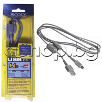 USB-кабел А-мъжко(норм.) към B-мъжко 5-изв.(мини) 1.8м,SONY/за цифрови фотоапарати