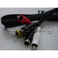 Аудио-видео мулти кабел с мини букса и 3-чинча+SVHS,1.8м,за цифр.камери,Panasonic/SDR-H20EP