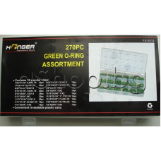 Коплект О-Пръстени Green Silicone от d5.3x1.78 до d17.05x3.53 мм,18-вида(от 10 до 20 броя),270pcs