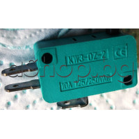 Микроключ KW3-0Z-2 със НО/НЗ,10А/250VAC,AMP=4.68мм,с отвори за закерпване,LUYE