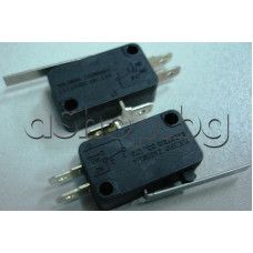 Микроключ с лост 28x4.2мм,НО/НЗ,15А/250VAC(6A/125VAC),AMP=4.68мм,черен,Yueqing Zhongma