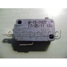 Микроключ с 1 КГ(НО/NO),15А/250VAC,AMP=4.68мм,2-изв.x4.68mm.за МВП ,Galanz W-15-302 C