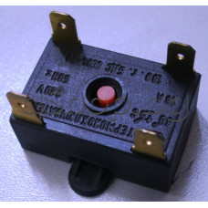 Термоизключвател-защита двуполюсна 80°±5°C,220V/16A,4-извода x 6.35мм,за бойлер ръчно възстановяема, биметална.