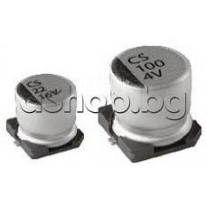 100uF/16V,Електролитен кондензатор за SMD монтаж, d6.2x5.4mm, -25...+85°C