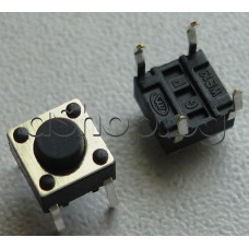 Tact switch,6x6x5.0mm,бутонче-1.2мм,с 4-извода за хориз.печатен монтаж,50V/50mA