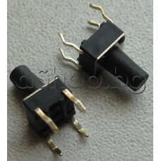 Tact switch,6x6x9.5mm,бутонче-6.2мм,с 4-извода за хориз.печатен монтаж,50V/50mA