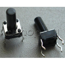 Tact switch,6x6x12.5mm,бутонче-9.0мм,с 4-извода за хориз.печатен монтаж,50V/50mA