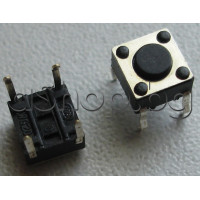Tact switch,6x6x4.3mm,бутонче-0.8мм,с 4-извода за хориз.печатен монтаж,50V/50mA