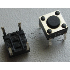 Tact switch,6x6x4.3mm,бутонче-0.8мм,с 4-извода за хориз.печатен монтаж,50V/50mA