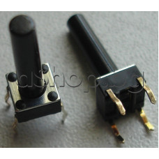 Tact switch,6x6x17mm,бутонче-13.0мм,с 4-извода за хориз.печатен монтаж,50V/50mA